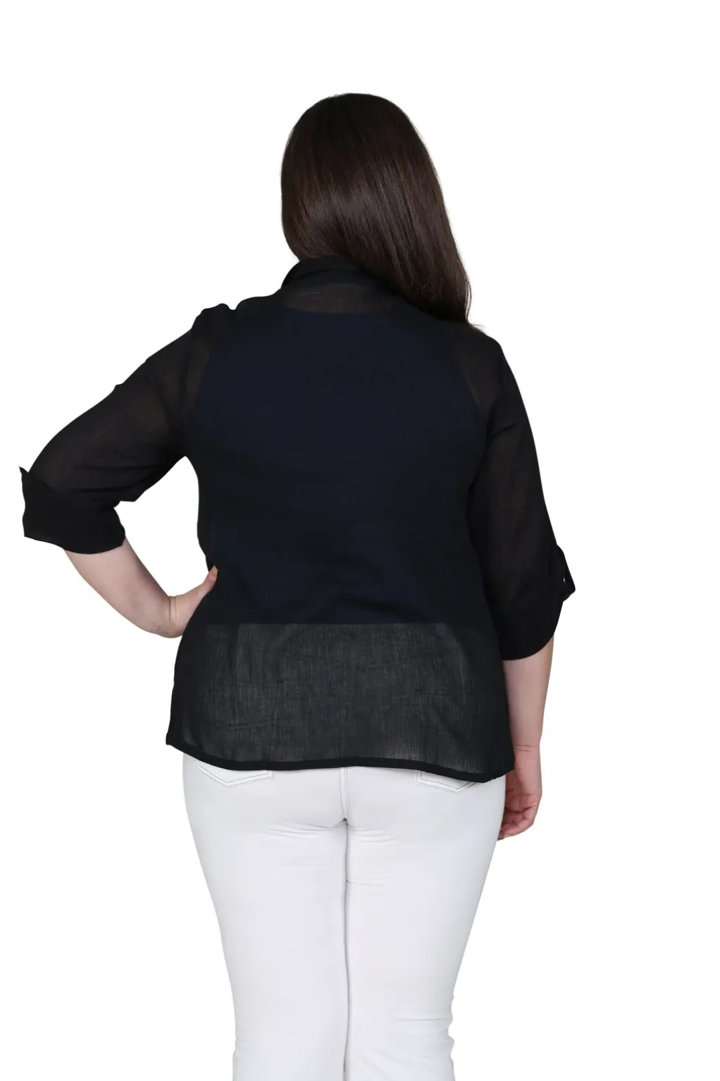 La Cera™ Plus Size Cotton Gauze Camp Shirt