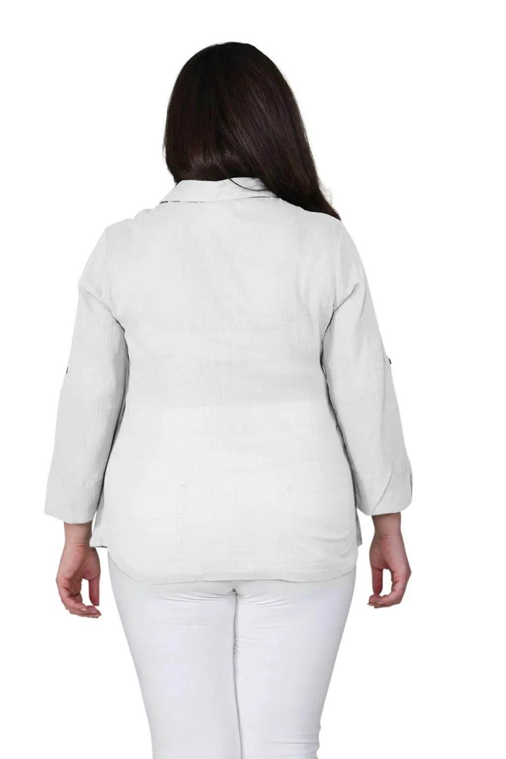 La Cera™ Plus Size Cotton Gauze Camp Shirt