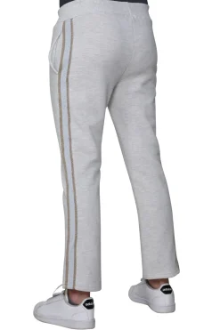 La Cera™ Plus Size French Terry Pant With Lurex Tuxedo Stripe Trim