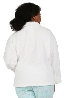 La Cera™ Plus Size Honeycomb Fleece Bed Jacket