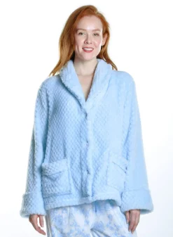 La Cera™ Plus Size Honeycomb Fleece Bed Jacket