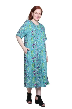 La Cera™ Plus Size La Cera Button Front Short Sleeve Dress