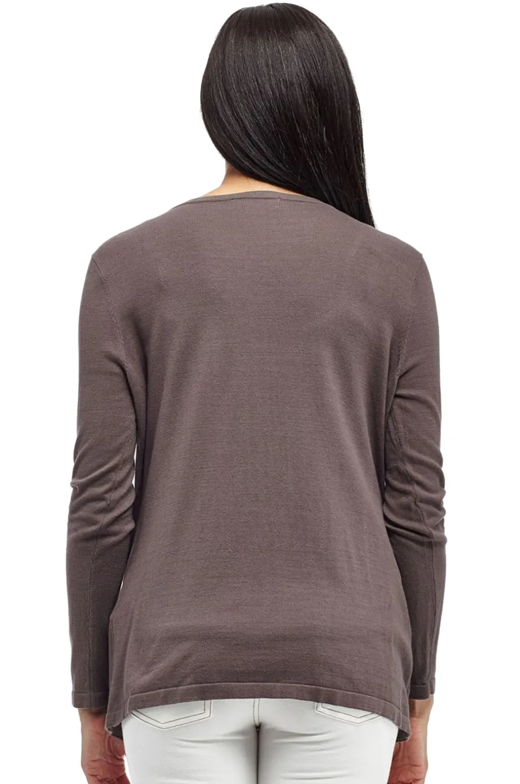 La Cera™ Plus Size La Cera Long Sleeve Waterfall Cardigan