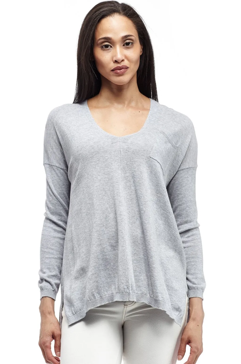La Cera™ Plus Size La Cera Long Sleeve Pullover Sweater With Pocket