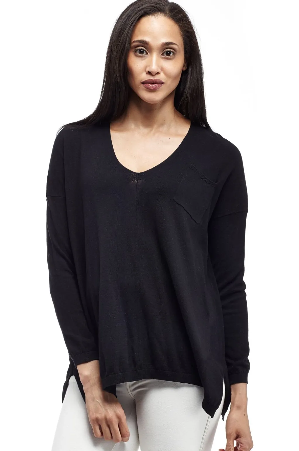 La Cera™ Plus Size La Cera Long Sleeve Pullover Sweater With Pocket