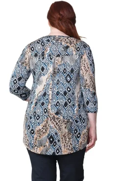 La Cera™ Plus Size La Cera Malabar Batik Print Tunic
