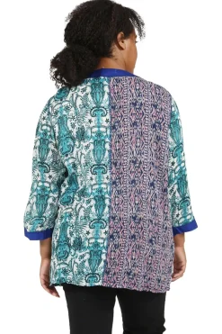 La Cera™ Plus Size La Cera Multi Patchwork Top