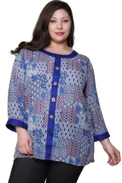 La Cera™ Plus Size La Cera Patchwork Top