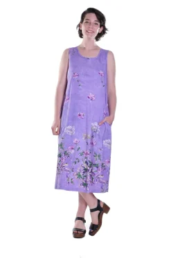 La Cera™ Plus Size La Cera Sleeveless Printed A-Line Cotton Jersey Knit Dress