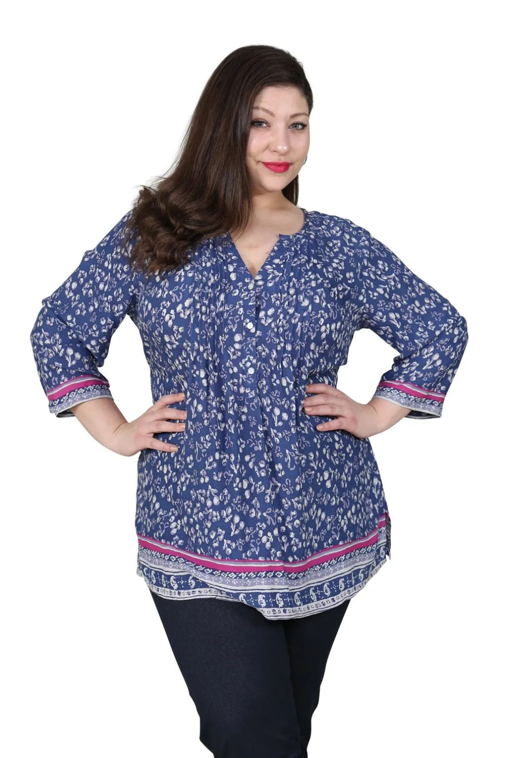 La Cera™ Plus Size Rayon Print Tunic