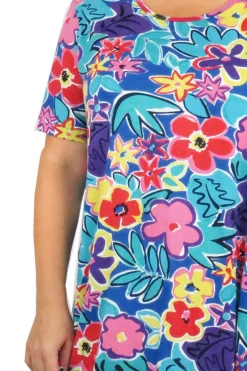 La Cera™ Plus Size Short Sleeve Cotton Knit Short Dress