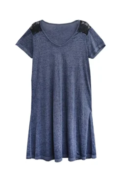La Cera™ Plus Size Soft & Supple Knit Dress With Lace Trim