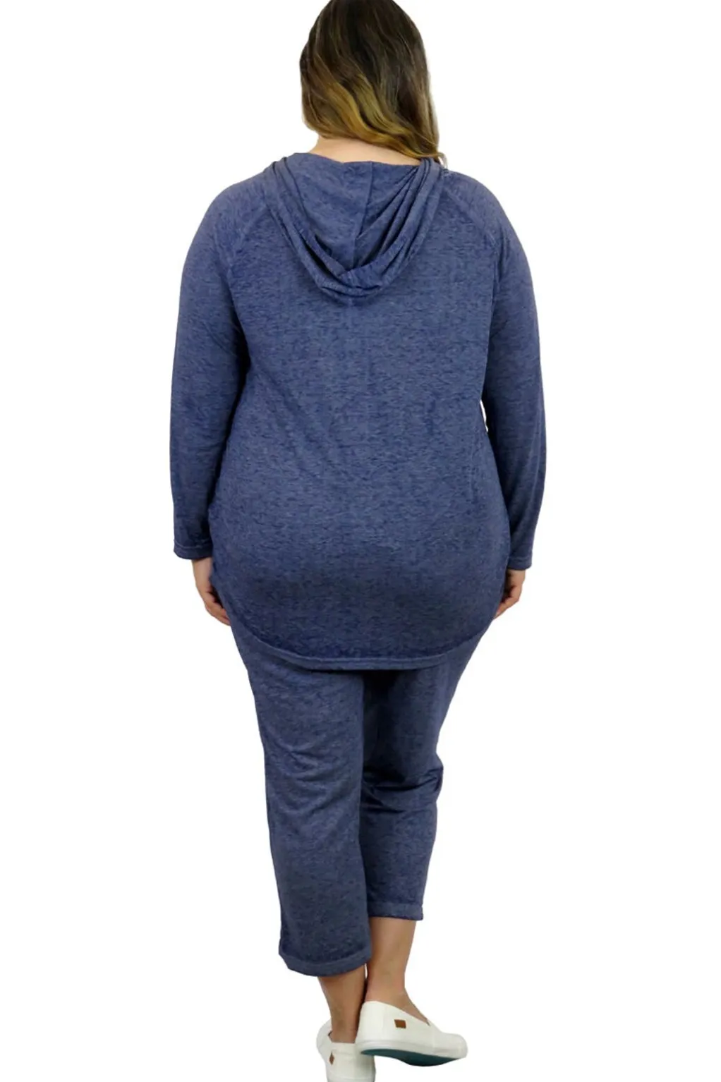 La Cera™ Plus Size Soft & Supple 2-Piece Hooded Knit Sweatpants Set