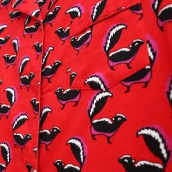 La Cera™ Plus Size Whimsical Skunk Flannel Night Shirt