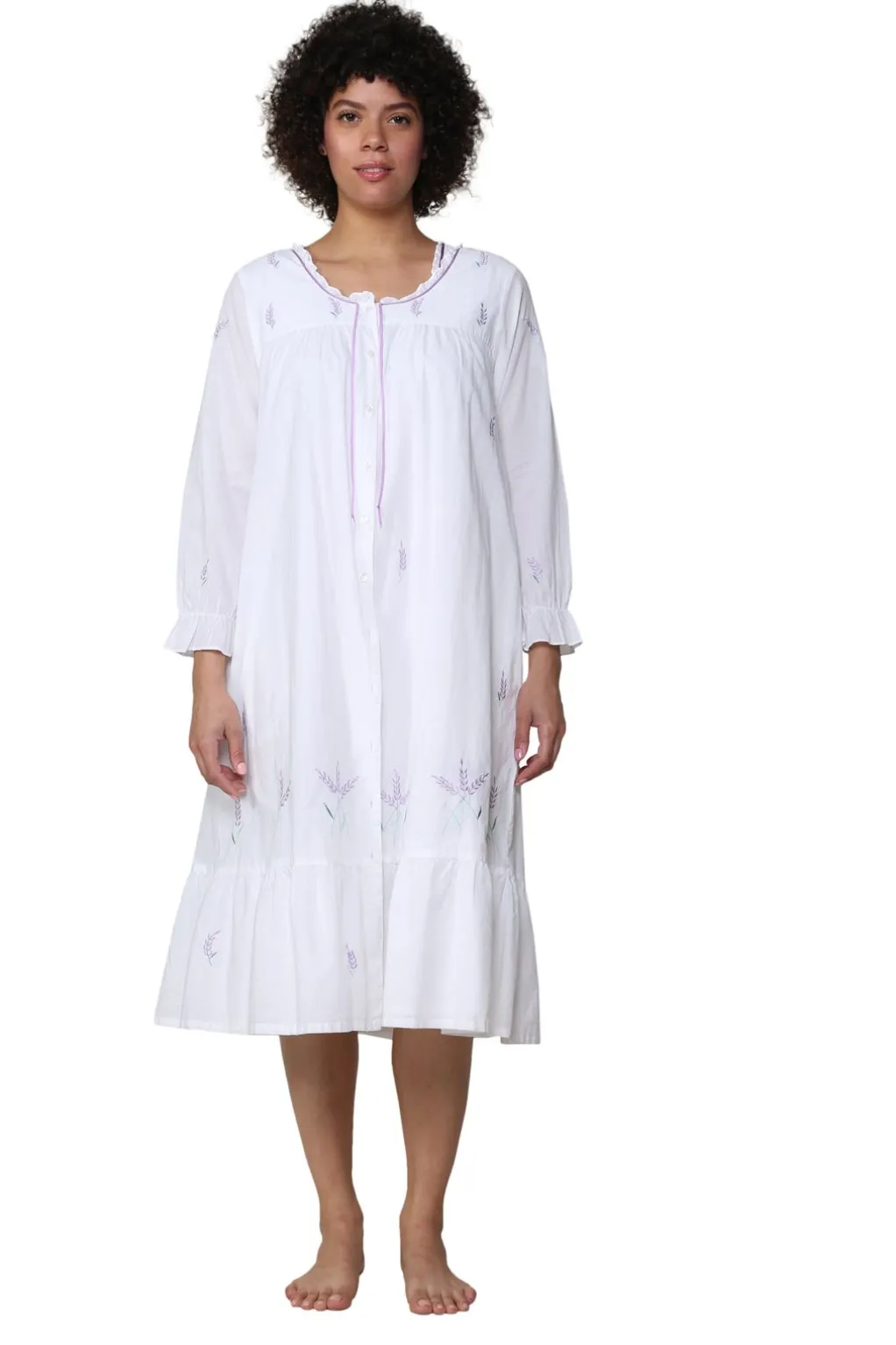 La Cera™ Scoop Neck Embroidered Robe