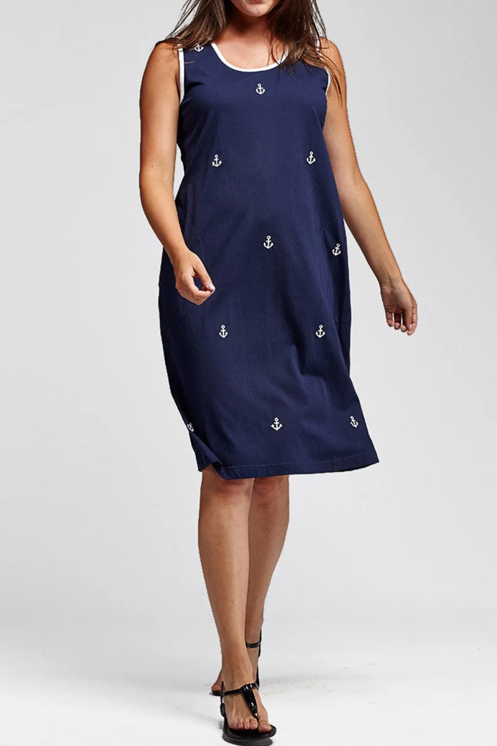 La Cera™ Sleeveless Anchor Print Dress