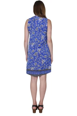 La Cera™ Sleeveless Dress With Border Print