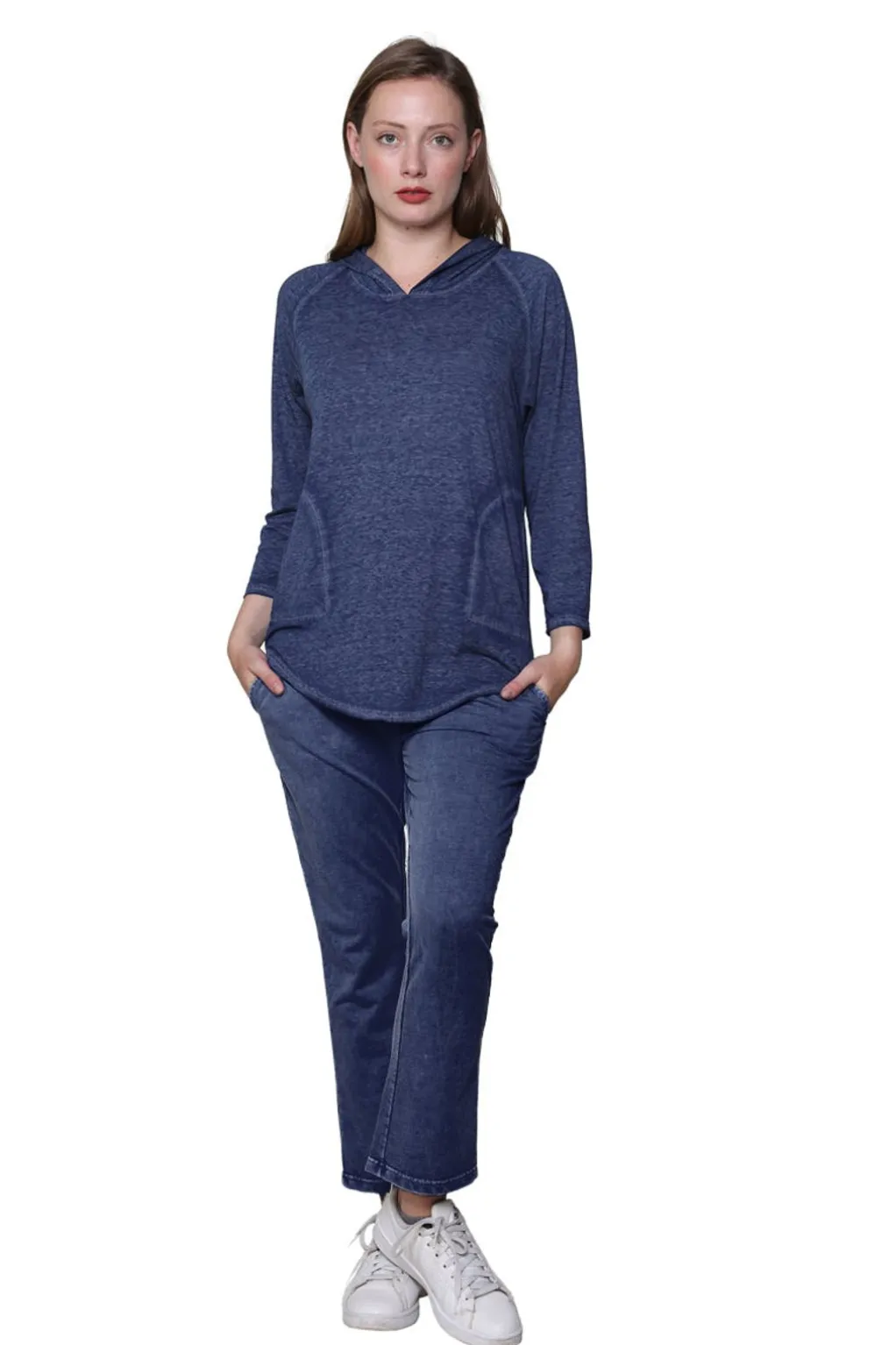 La Cera™ Soft & Supple 2-Piece Hooded Knit Sweatpants Set
