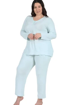 La Cera™ The Comfort Collection Plus Size Snap Pj Set