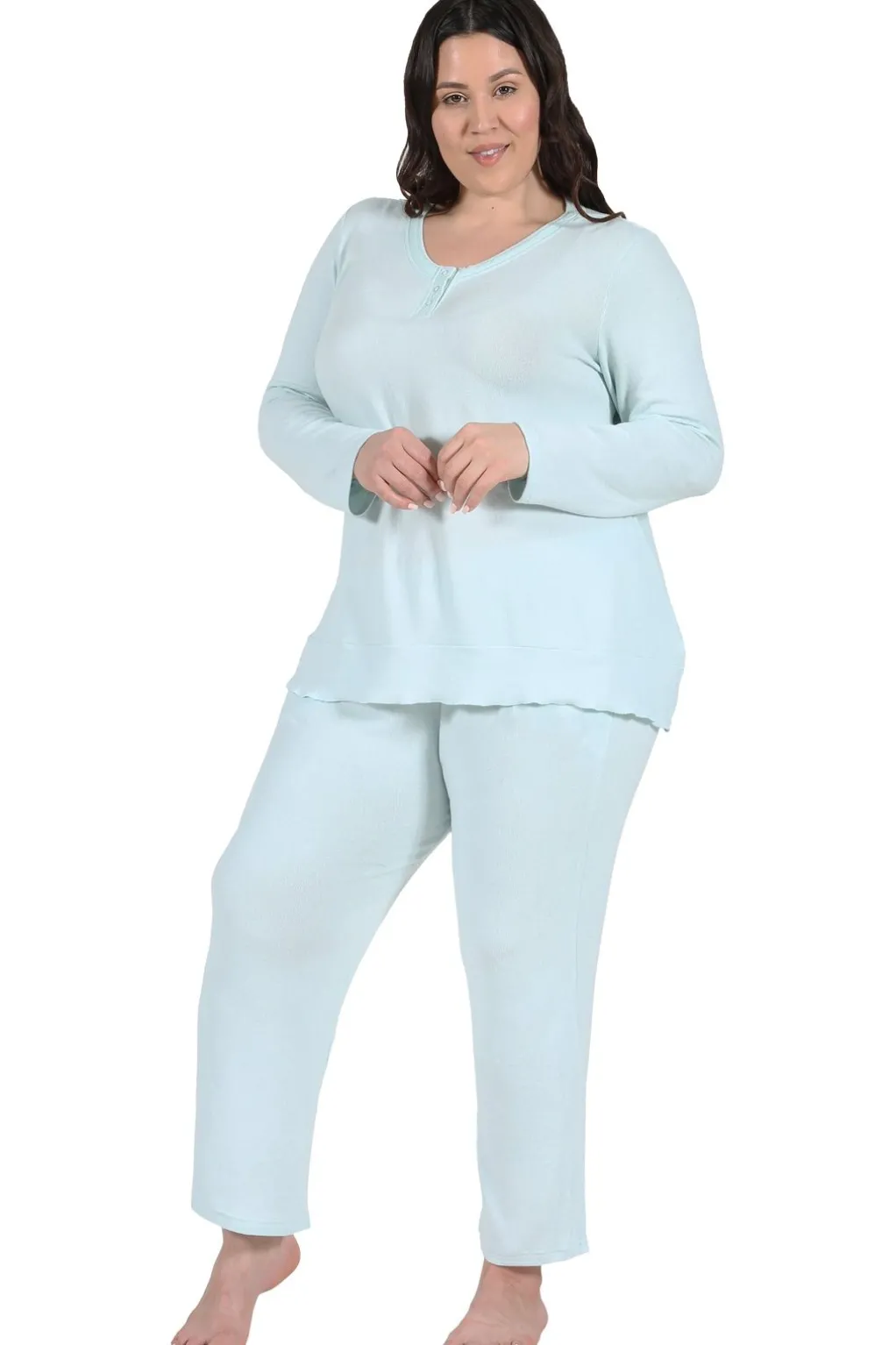 La Cera™ The Comfort Collection Plus Size Snap Pj Set
