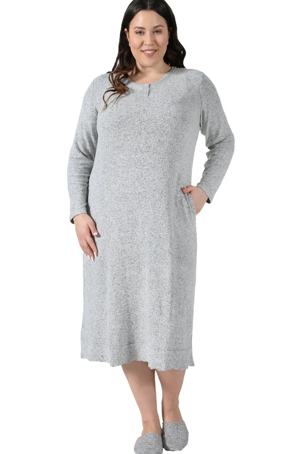 La Cera™ The Comfort Collection Plus Size Snap Gown
