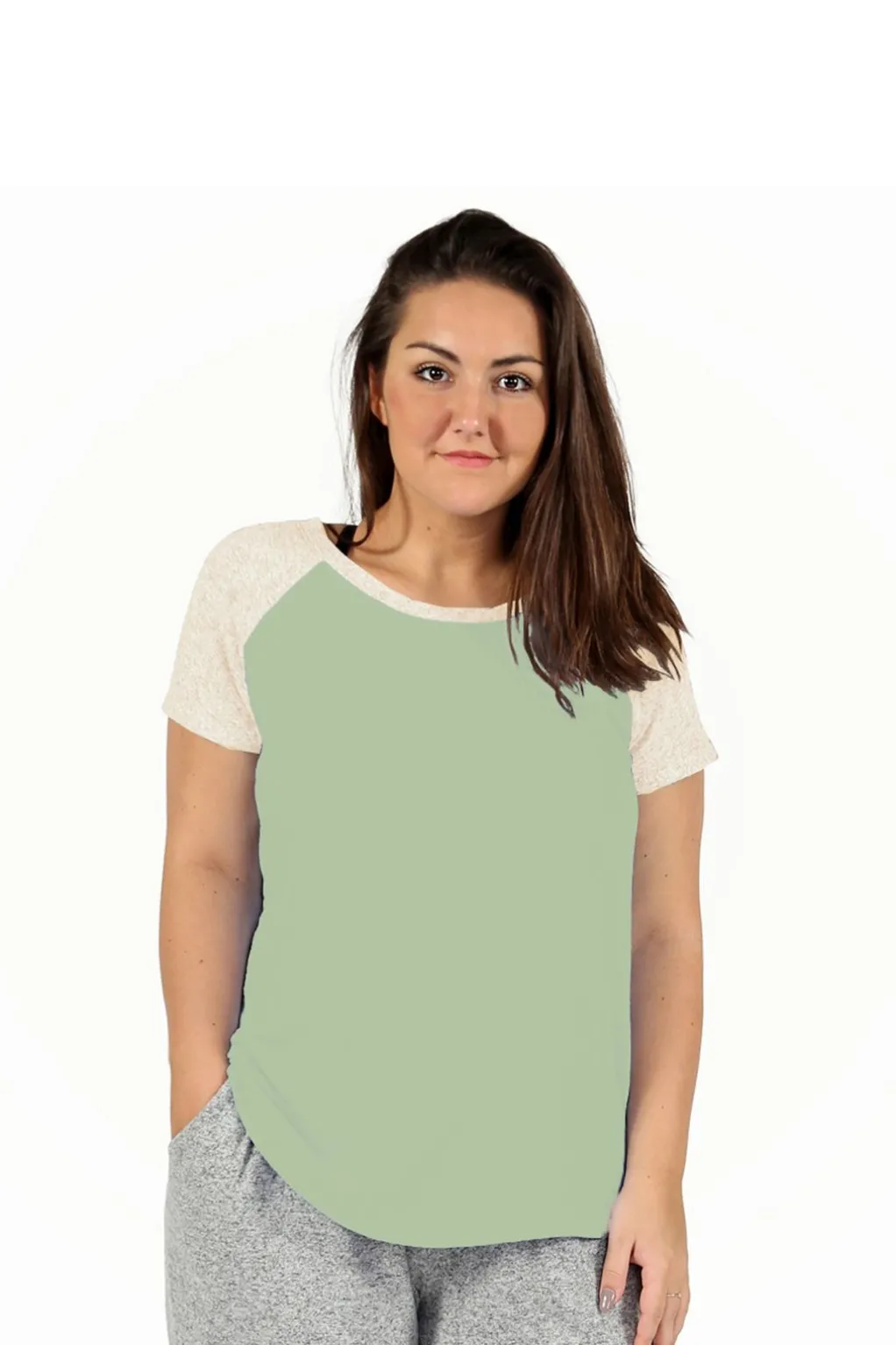 La Cera™ The Comfort Collection Plus Size Duo Tone Tee