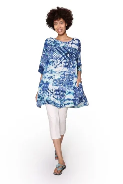 La Cera™ Tiered Batik Print Swing Top