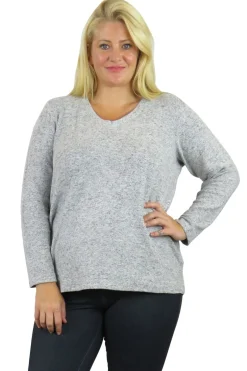 La Cera™ V-Neck Comfort Collection Long Sleeve Top - Plus Size