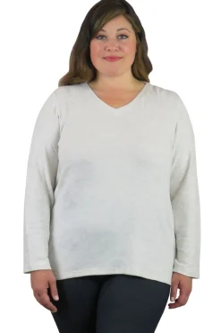 La Cera™ V-Neck Comfort Collection Long Sleeve Top - Plus Size