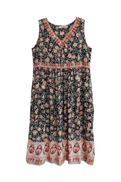 La Cera™ V-Neckline Empire Waist Border Print Dress - Plus Size